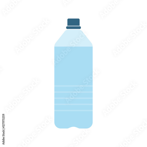 Plastic bottle with water. Small bottle of water. Vector illustration