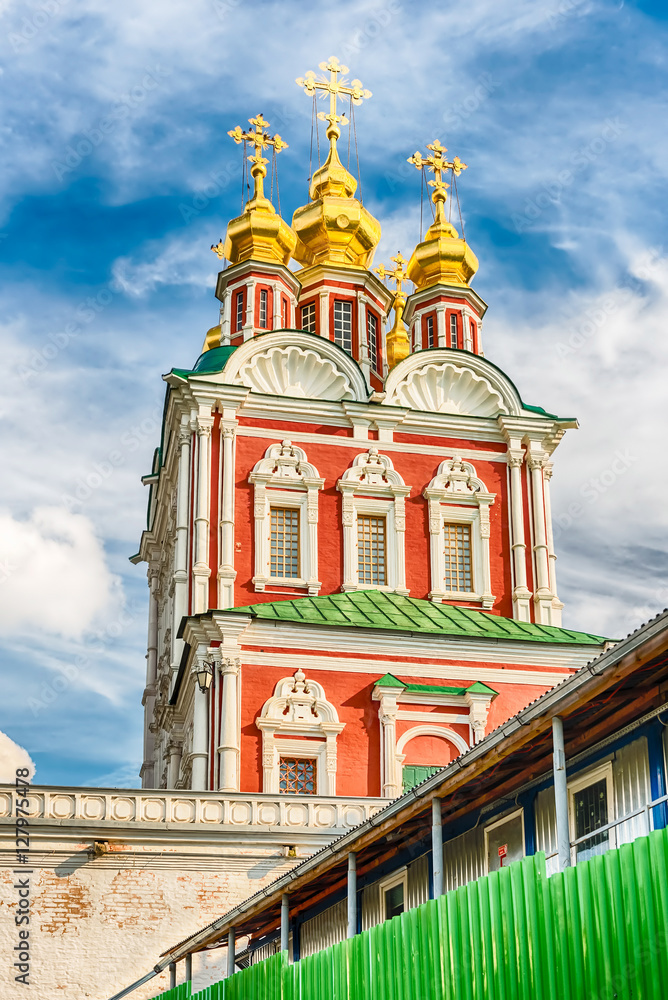 Orthodox church inside Novodevichy convent, iconic landmark in M