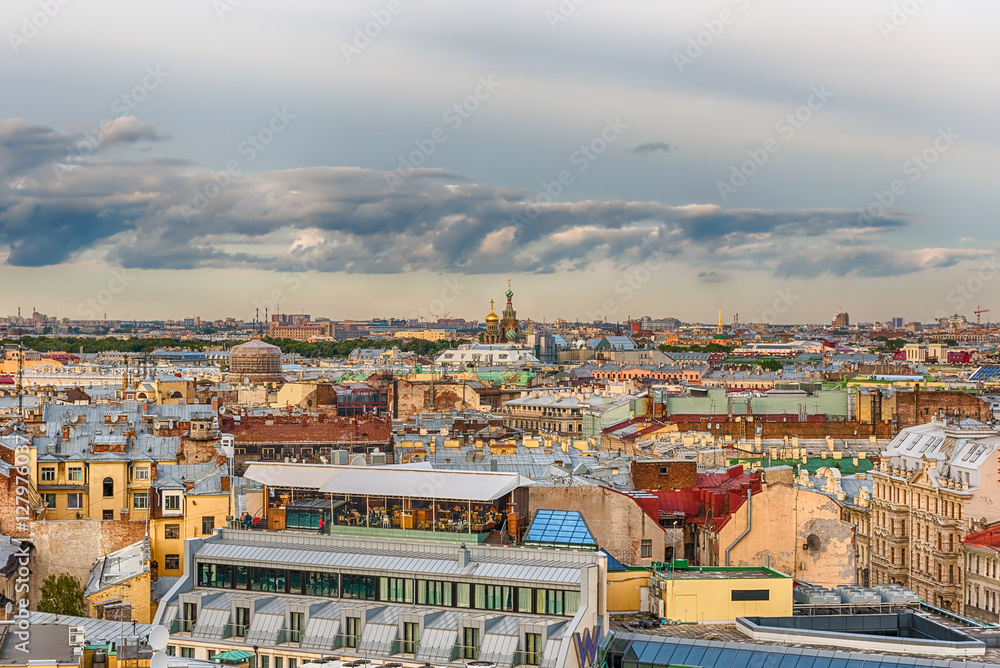 Panoramic view over St. Petersburg, Russia, from St. Isaac's Cat