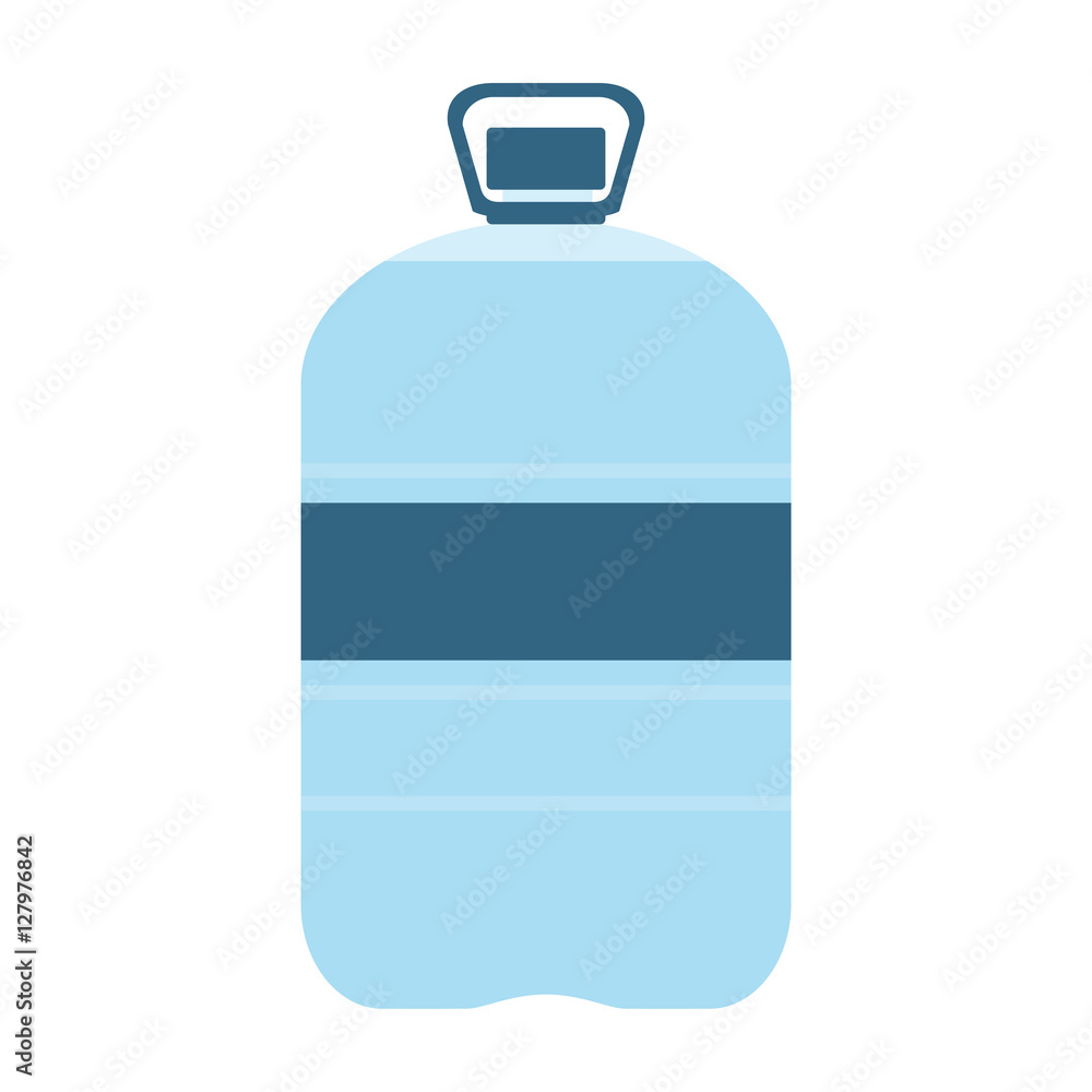 Plastic bottle with water. Big bottle of water. With label. Vector illustration Plastic bottle with water. Big bottle of water. With label. Vector illustration