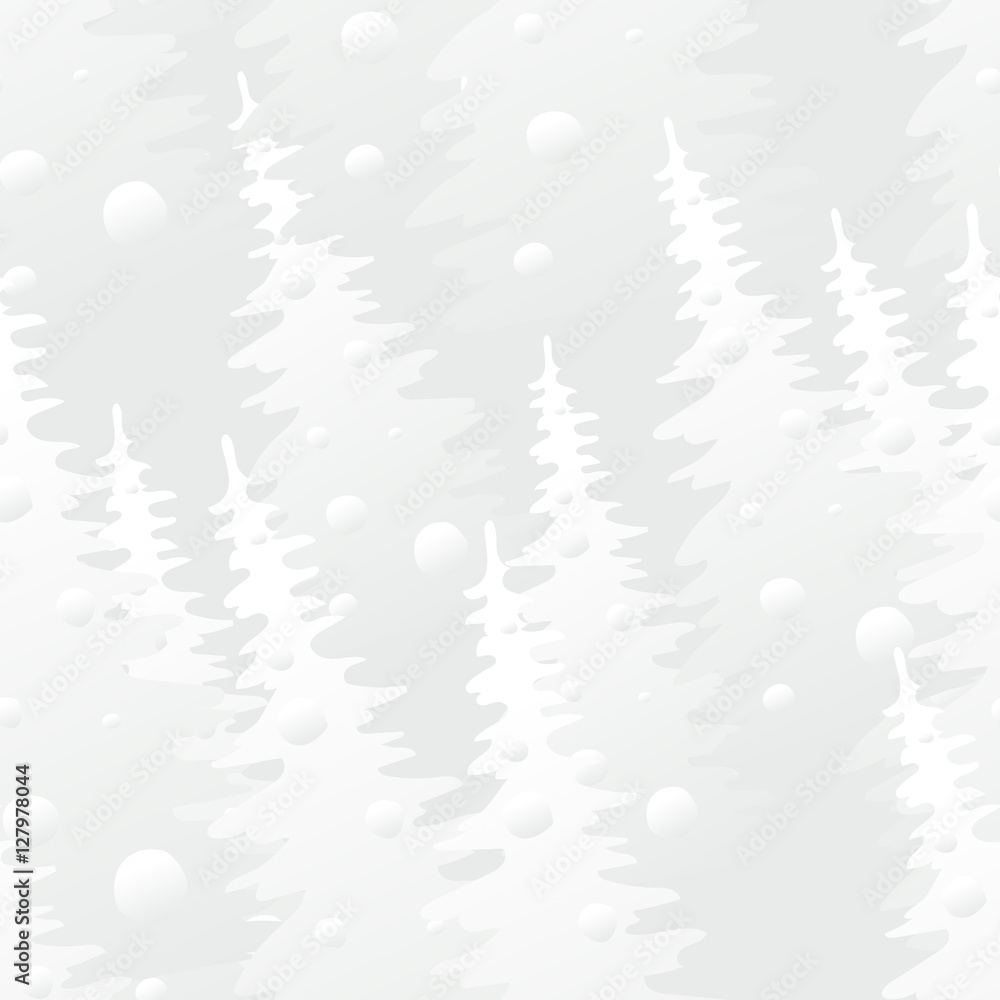 Obraz premium Vector seamless pattern with gray fir-tree. Stylish forest texture.