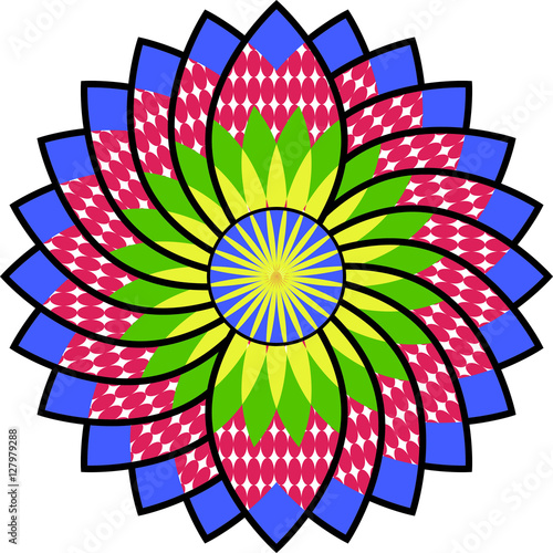 Multicolored flower pattern