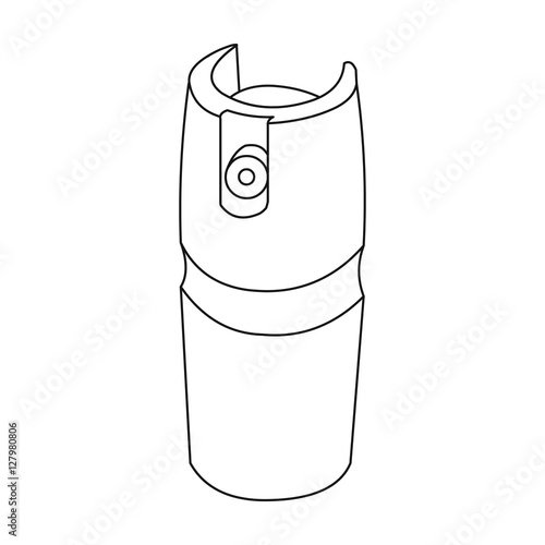 Gas canister icon outline. Single weapon icon from the big ammunition, arms set.