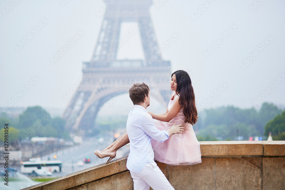 Romantic couple together in Paris Romantic couple together in Paris