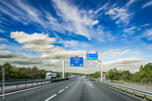 Fototapeta Naklejka Na Ścianę i Meble -  View on the motorway in France.