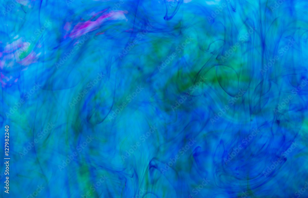 Abstract underwater color background. Color drop underwater crea