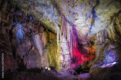 Inside of the colorful cave Abrskil  Abkhazia