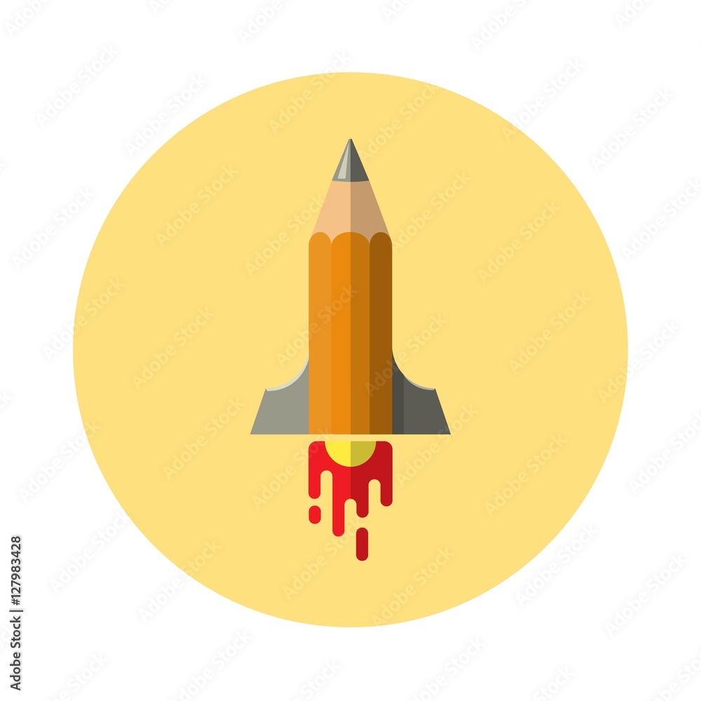 pencil icon in the form of flying missiles pencil icon in the form of flying missiles