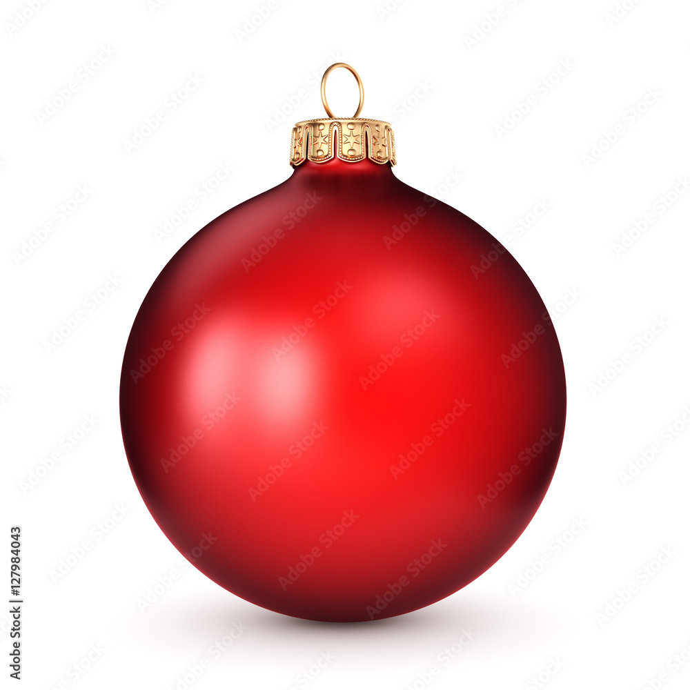 3D rendering red Christmas ball 3D rendering red Christmas ball