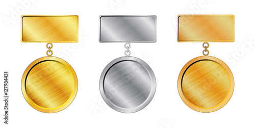 Set medaglie con targhetta metalliche photo