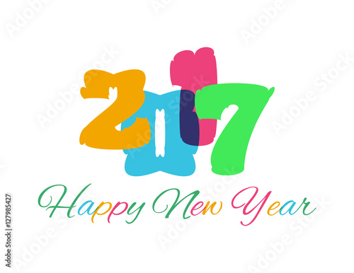 Happy new year 2017 Text Design vector