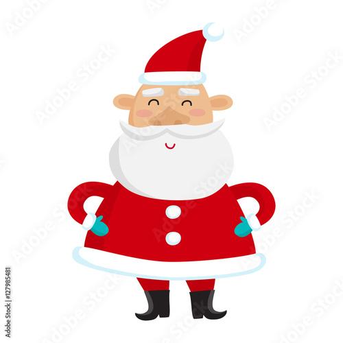 Santa Claus isolated on white background. Vector illustration fo