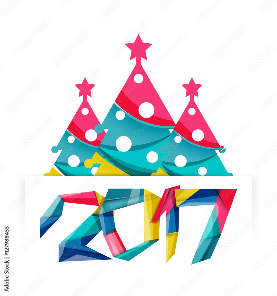 2017 Christmas and New Year Geometric Banner