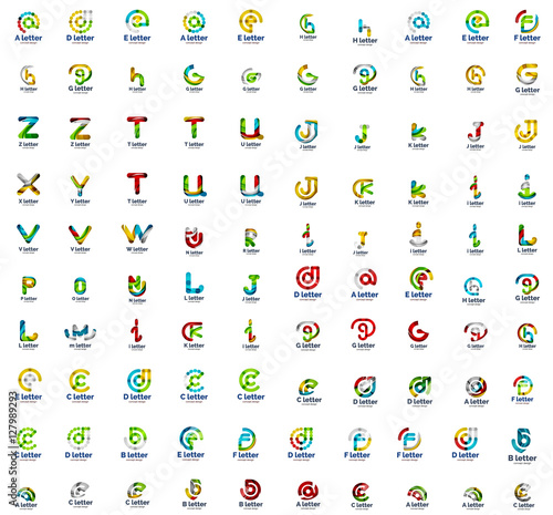 Mega set of letter logo icons © antishock