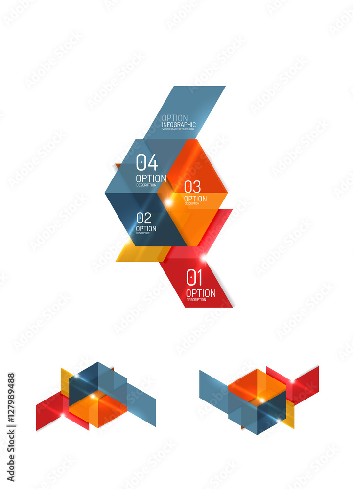 Abstract paper geometric infographic templates Abstract paper geometric infographic templates