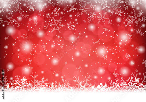 Christmas background with snow and snowflakes Vector