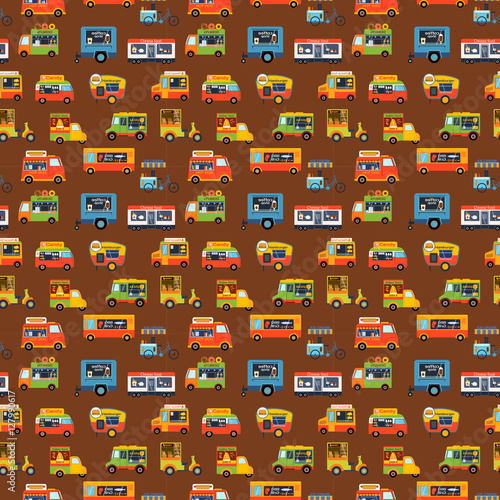 Food truck trailers vector set.
