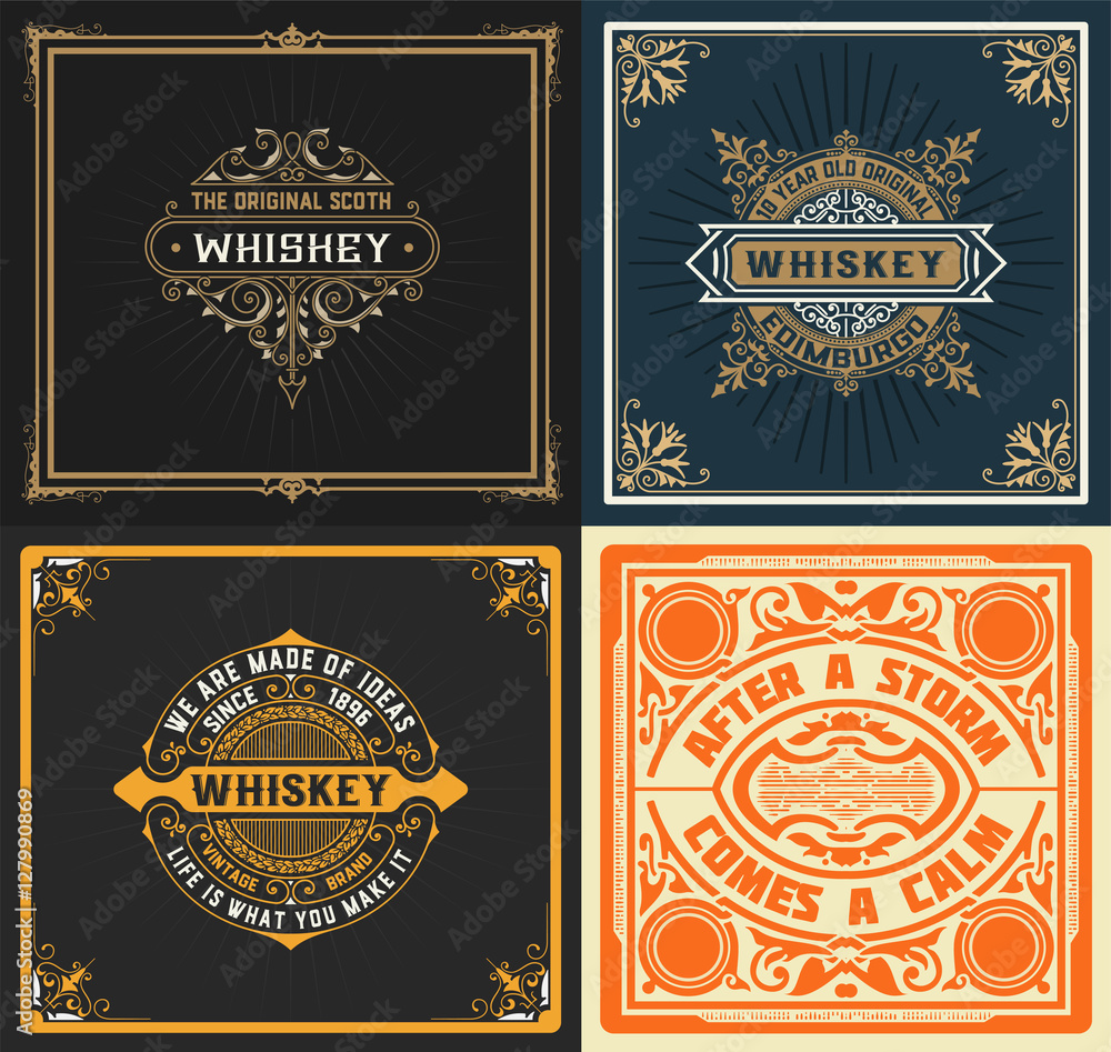 Set Whiskey labes.