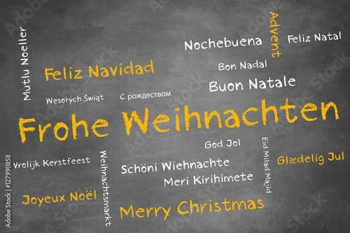 Frohe Weihnachten in verschiedenen Sprachen