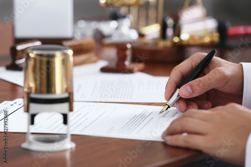 Notary public in office sig...