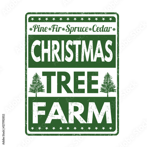 Christmas tree farm sign or stamp