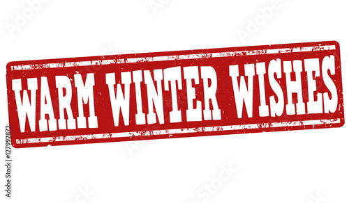 Warm winter wishes sign or stamp
