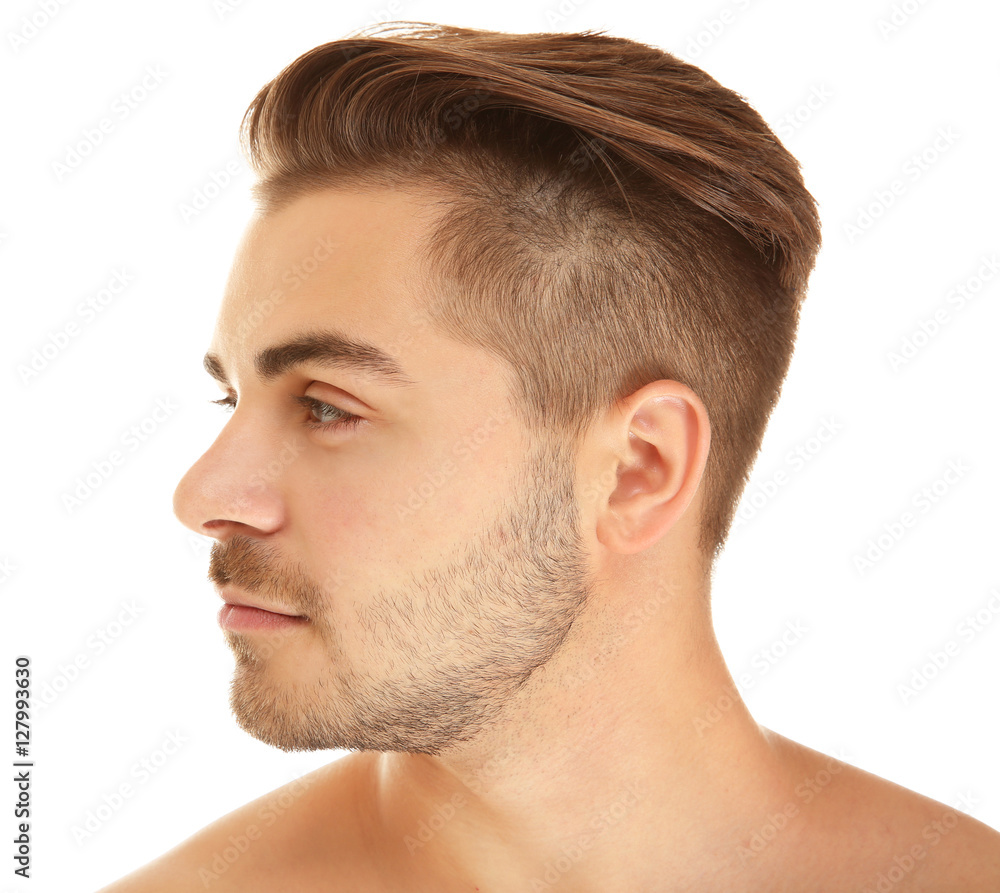 Portrait of young handsome man on white background Portrait of young handsome man on white background