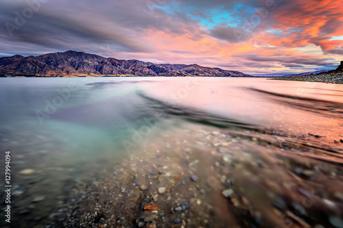 Sunset over Lake Hawea, Otago, New Zealand
