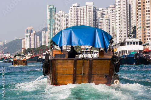 Konstfotografi Sampan in Aberdeen Harbour, Hong Kong