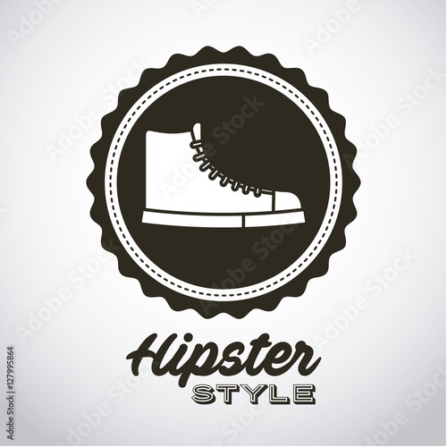 seal stamp of shoes over white background. hipster style design. vector illustration