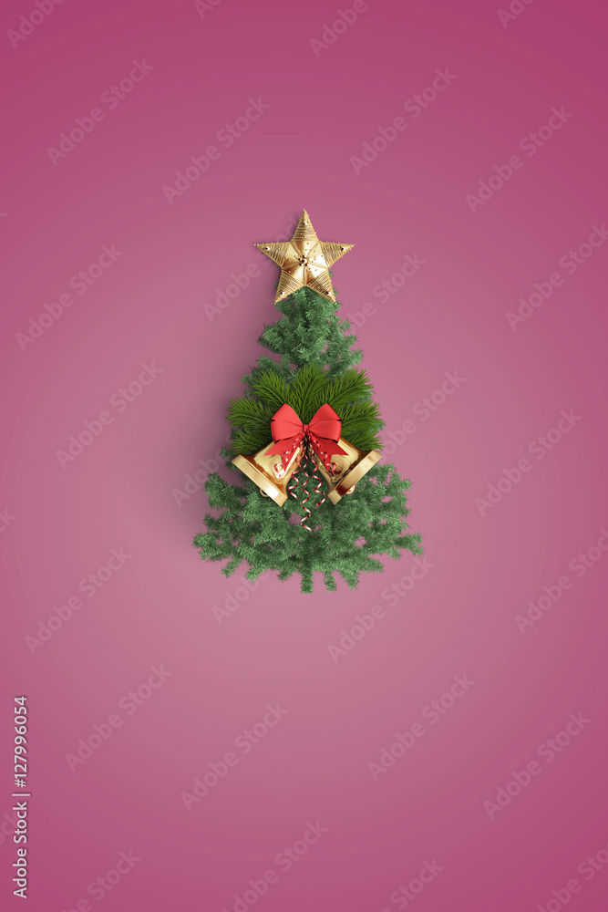 merry christmas and chirstmas tree on color background merry christmas and chirstmas tree on color background