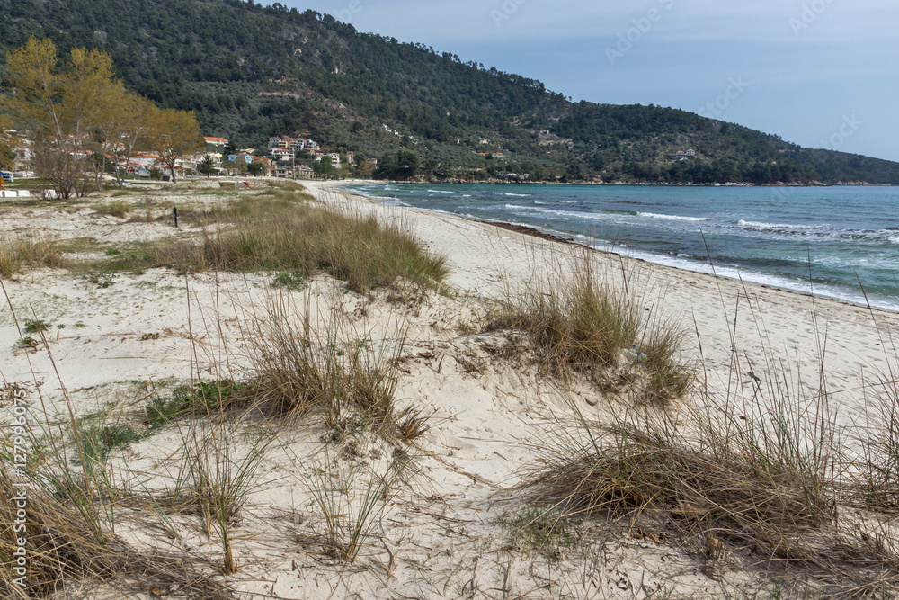 Seascape of Golden beach, Thassos island, East Macedonia and Thrace, Greece 