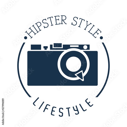 photographic camera  icon over white background. hipster style design. vector illustration