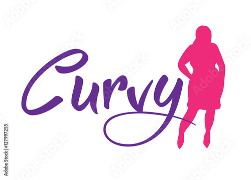 Logo plus size woman. Curvy woman symbol, logo. Vector illustration