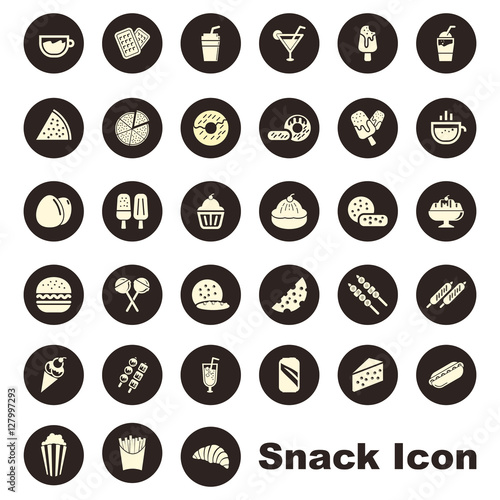 Simple Circle Snack and Fast Food Isolated Icon Symbol