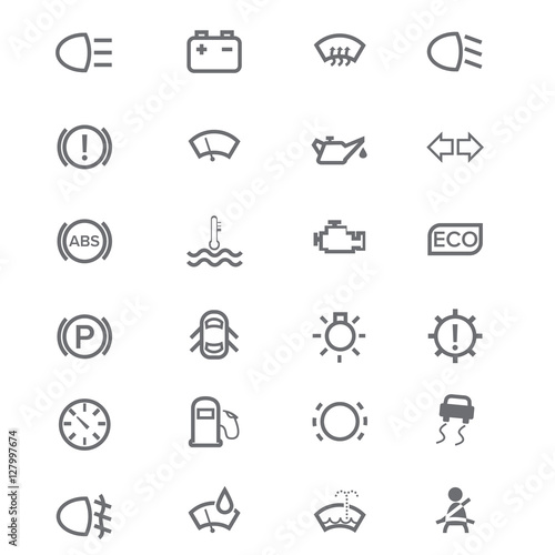 set of icon car interface dashboard