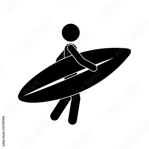 Pictogram practice surf icon. Sport hobby people person and human theme. Isolated design. Vector illustration