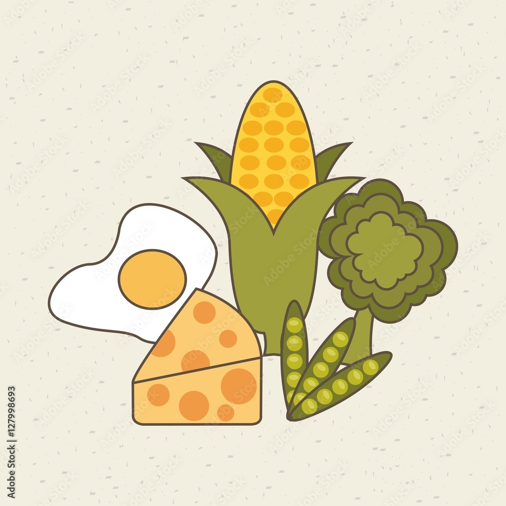 healthy food icons. colorful design. vector illustration
