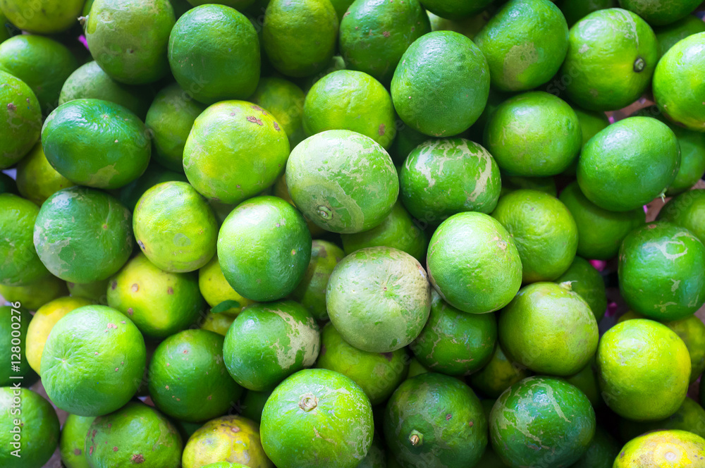 Green Lemon Background, Group of fresh Lemon Top View Green Lemon Background, Group of fresh Lemon Top View