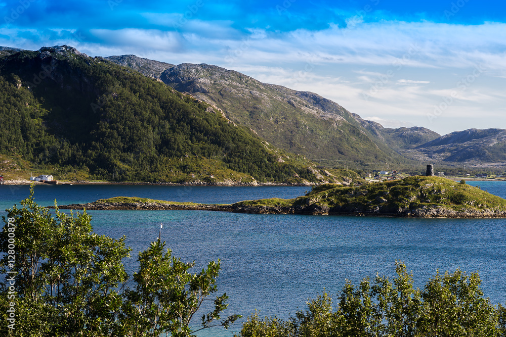 Norway northern islands landscape background