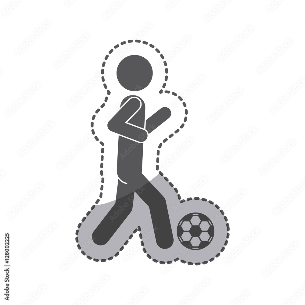 Obraz premium Pictogram practice soccer icon. Sport hobby people person and human theme. Isolated design. Vector illustration