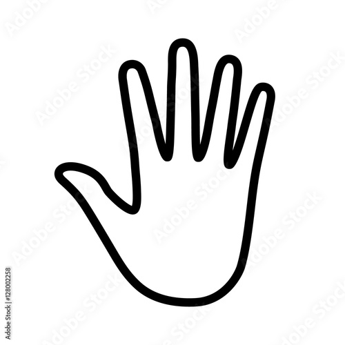 Handprint / hand print or palm impression line art icon for apps and websites