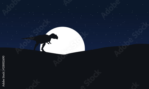 Illustration of mapusaurus at night scenery