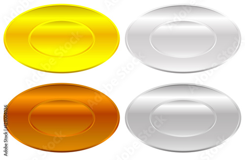 Gold, silver, bronze and platinum badges / butotns