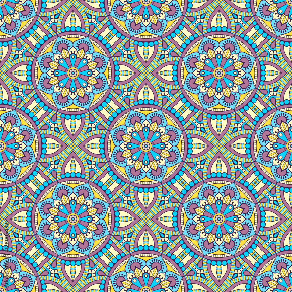Ethnic floral seamless pattern