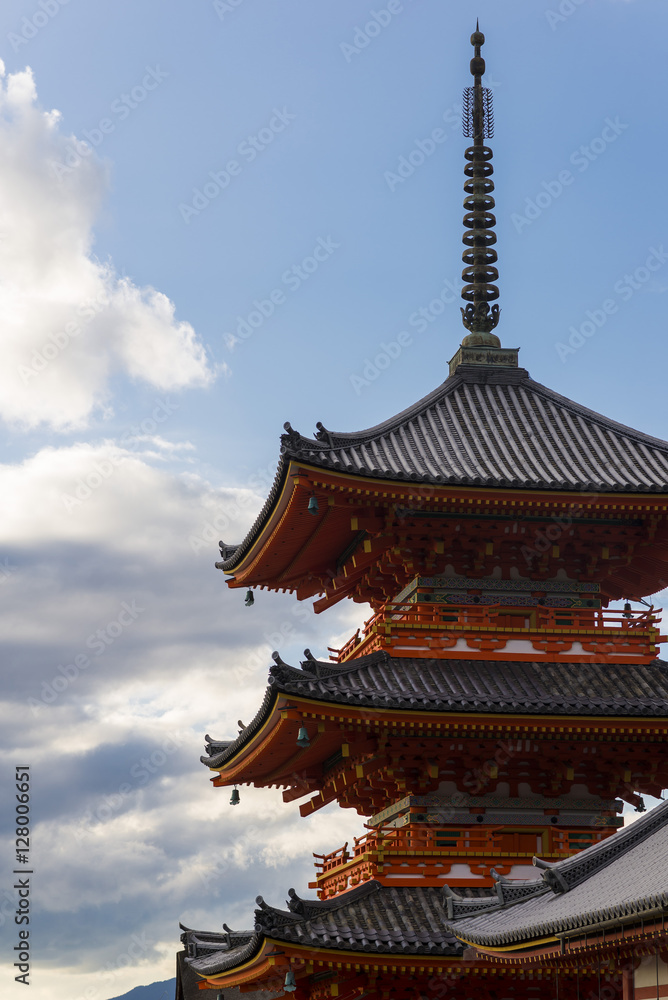 3 stories pagoda in Kiyomizu-dera, Kyoto, Japan