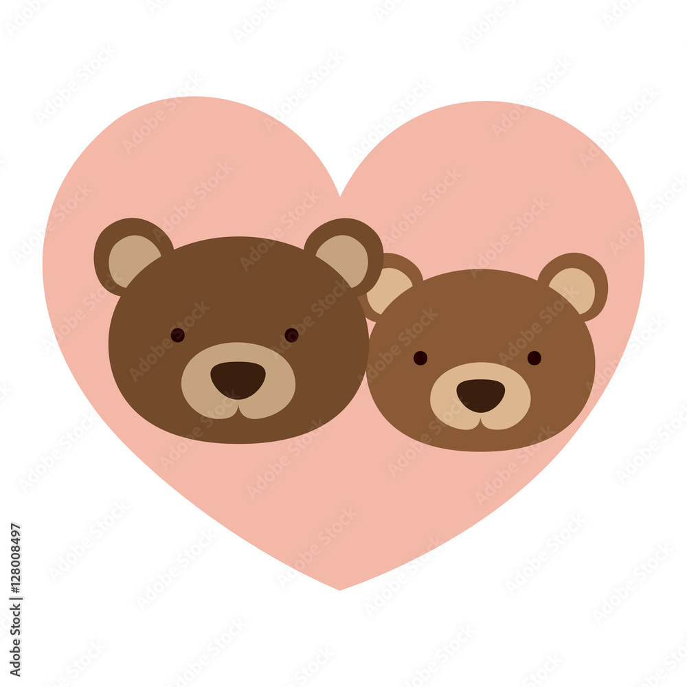 Bear cartoon in love icon. Animal cute adorable creature and friendly theme. Isolated design. Vector illustration Bear cartoon in love icon. Animal cute adorable creature and friendly theme. Isolated design. Vector illustration