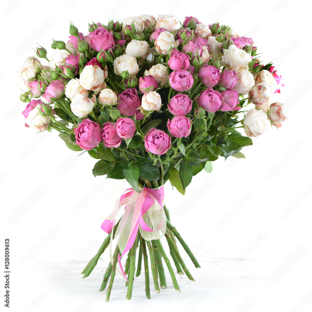 Fototapeta premium bouquet of flowers from Peony rose, isolated on white background