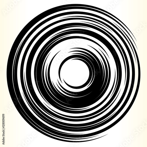 Geometric circle element. Abstract monochrome circle shape.