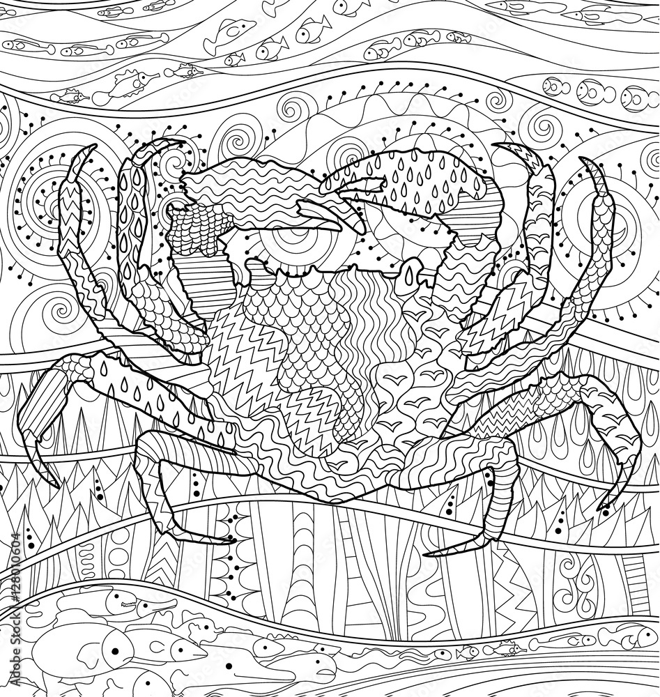 Fototapeta premium Sea crab with high details.